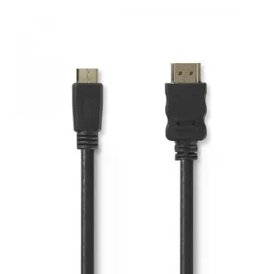 MINI HDMI 1.4 KÁBEL 2M FEKETE (CVGP Nedis