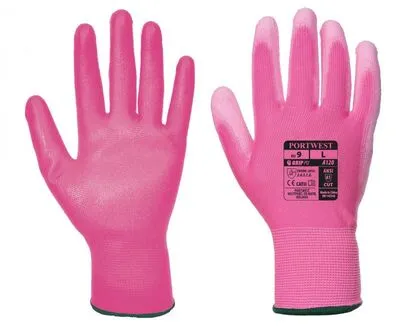 A120 nylon kesztyű pu teny.xs.pink @ portwest,tenyerében mártott, xs