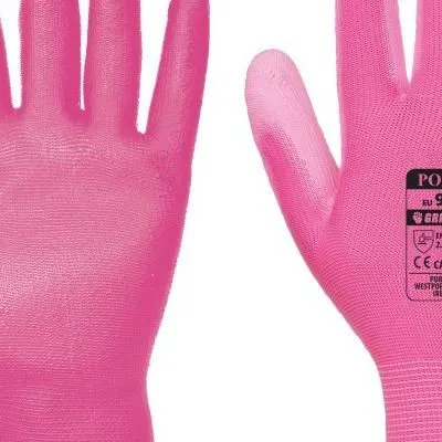 A120 nylon kesztyű pu teny. S.pink @ portwest,tenyerében mártott S