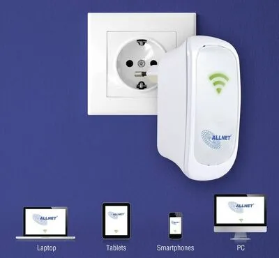 WIFI hatótáv növelő 300MBit/s 2.4GHz WLAN repeater