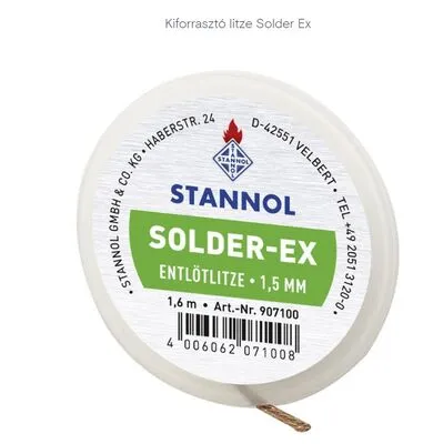 KIFORRASZTÓ HUZAL ÓNSZÍVÓ SODRAT 1,6m , 1,5mm széles Stannol Solder