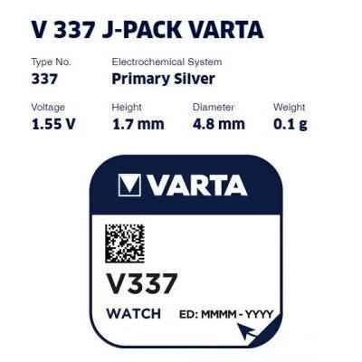 VARTA V337 1,55V 1,7x4,8mm