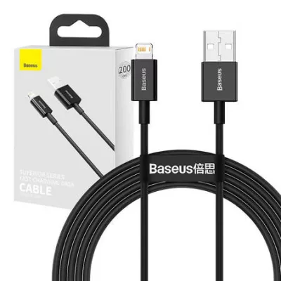 USB-USB-C TÖLTŐBÁBEL FEKETE 2,4A 2M@ CALYS-C01      026621