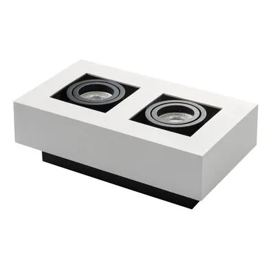 Lámpatest 2x25W GU10 fehér IP20 falon kívüli stobi dlp 250-w