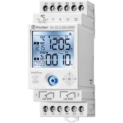 Időrelé multi 12-24V AC/DC nfc 16A 2 váltó érintkező Nfc, digitális