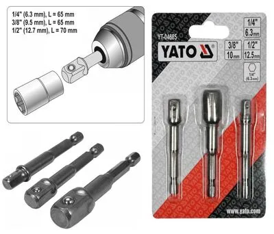 YATO DUGÓKULCS ADAPTER 1/2-1/4-38  @ 1/2 , 1/4 , 3/8