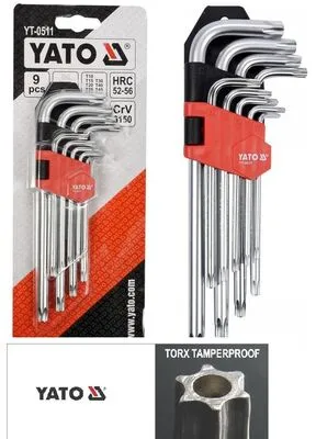 YATO TORX KULCS 9 KÉSZLET@ 9 RÉSZES T10-T50 CrV YATO