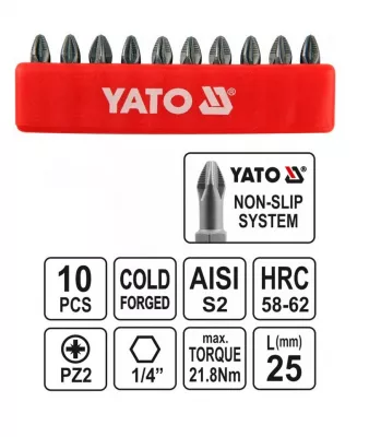 YATO BIT KLT 10 RÉSZES PZ2x25mm @