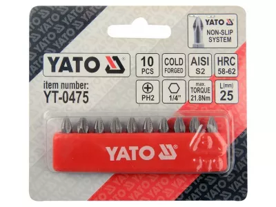 YATO BIT KLT 10 RÉSZES PH2x25mm @