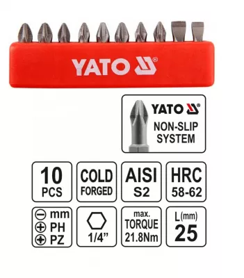 YATO BIT KLT 10 RÉSZES 25mm @