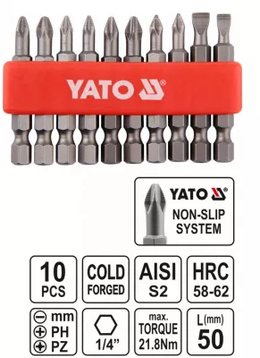 YATO BIT KLT 10 RÉSZES 50mm @