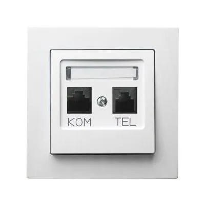 CASTELLA RJ45+telefon csatlakozó komplett fehér