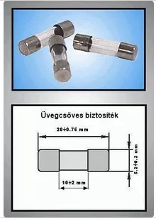 Üvegcsöves biztosíték 5x20mm 15.0A gyors