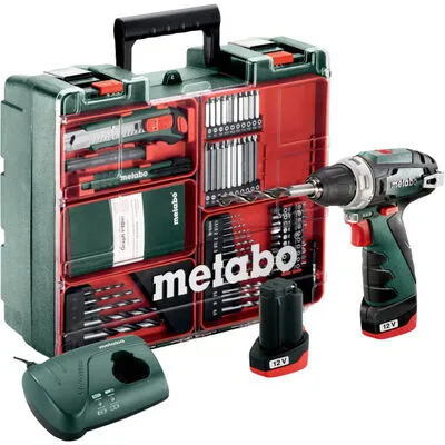 METABO POWERMAXX BS fúrócsavarozó szett* mobil műhely 12V 2x2Ah töltő LC40 +táska