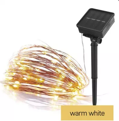 LED NANO LÁNC NAPELEMMEL 12m @