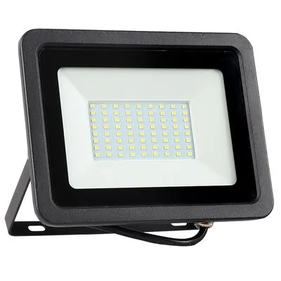 LED fényvető/reflektor 50W 4000K 3700lm fekete, lapos kivitel, előtét nélkül